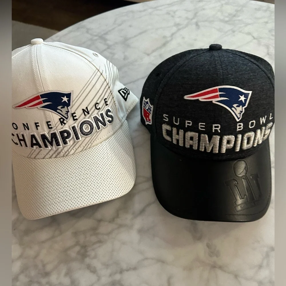 Patriots SuperBowl LI & Conference champions BOTH Hats w tags - both hats